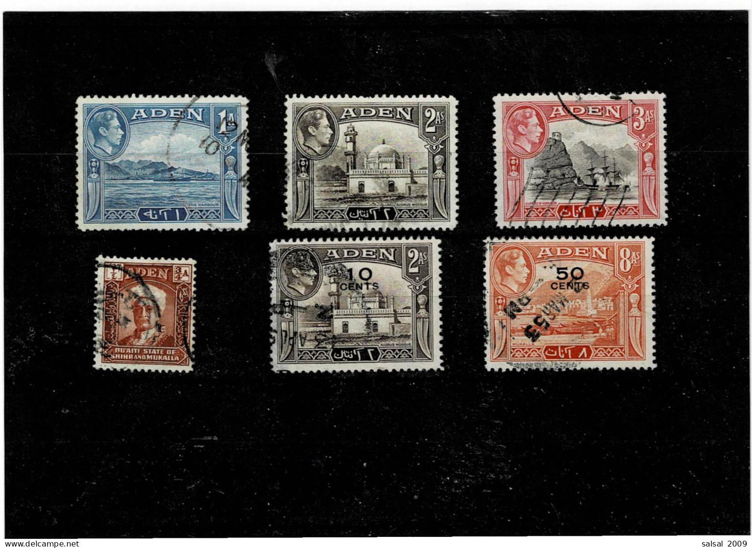 ADEN ,6 Pezzi Usati ,qualita Ottima - Aden (1854-1963)