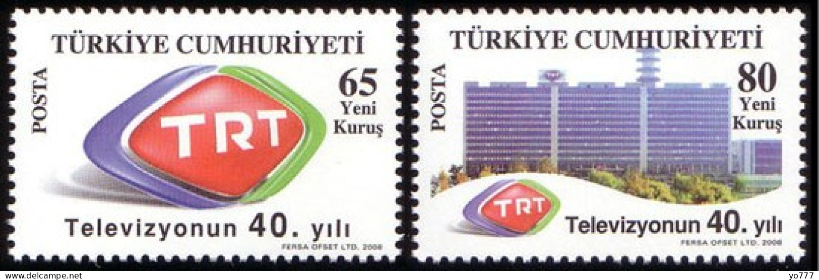 (3642-43) TURKEY 40th ANNIVERSARY OF TRT TELEVISION MNH** - Neufs