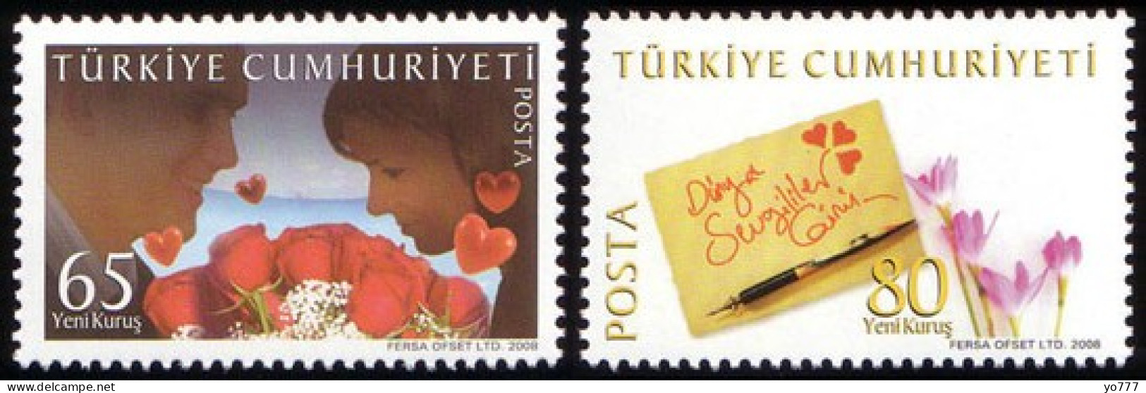 (3648-49) TURKEY WORLD VALANTINES DAY MNH** - Unused Stamps