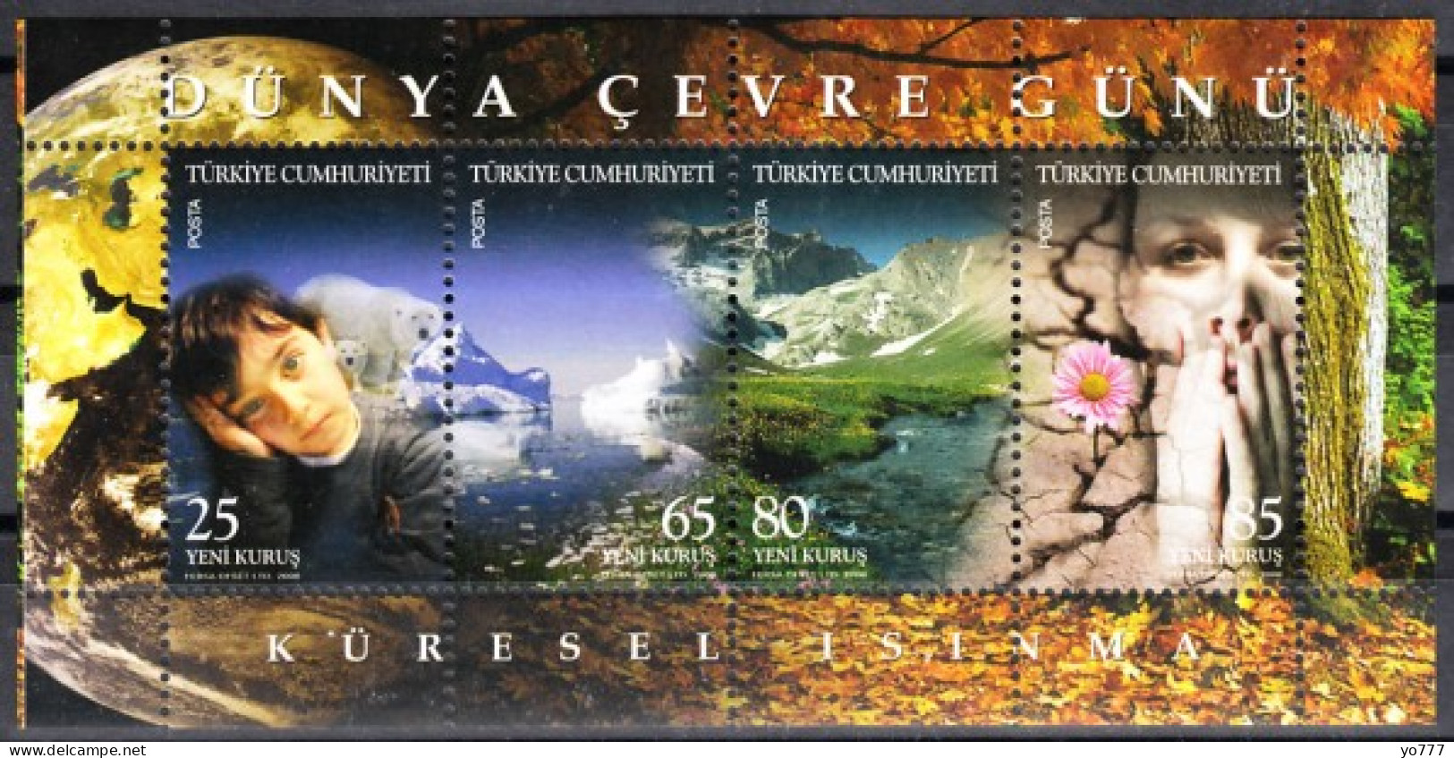 (3679-82 BL67) TURKEY WORLD ENVIRONMENT DAY GLOBAL WARMING SOUVENIR SHEET MNH** - Ungebraucht