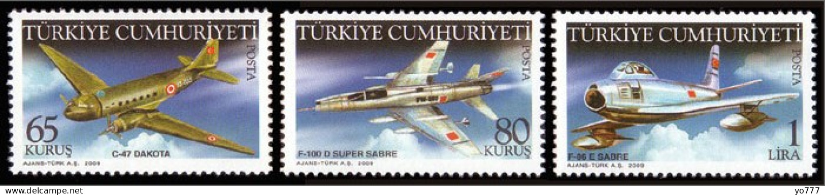 (3719-21) TURKEY AIRPLANES MNH** - Neufs