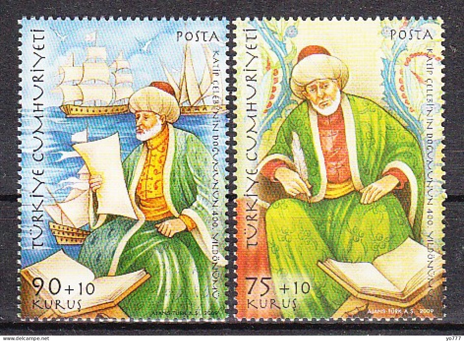 (3771-72) TURKEY 400th ANNIVERSARY OF THE BIRTH OF KATIP CELEBI MNH** - Unused Stamps