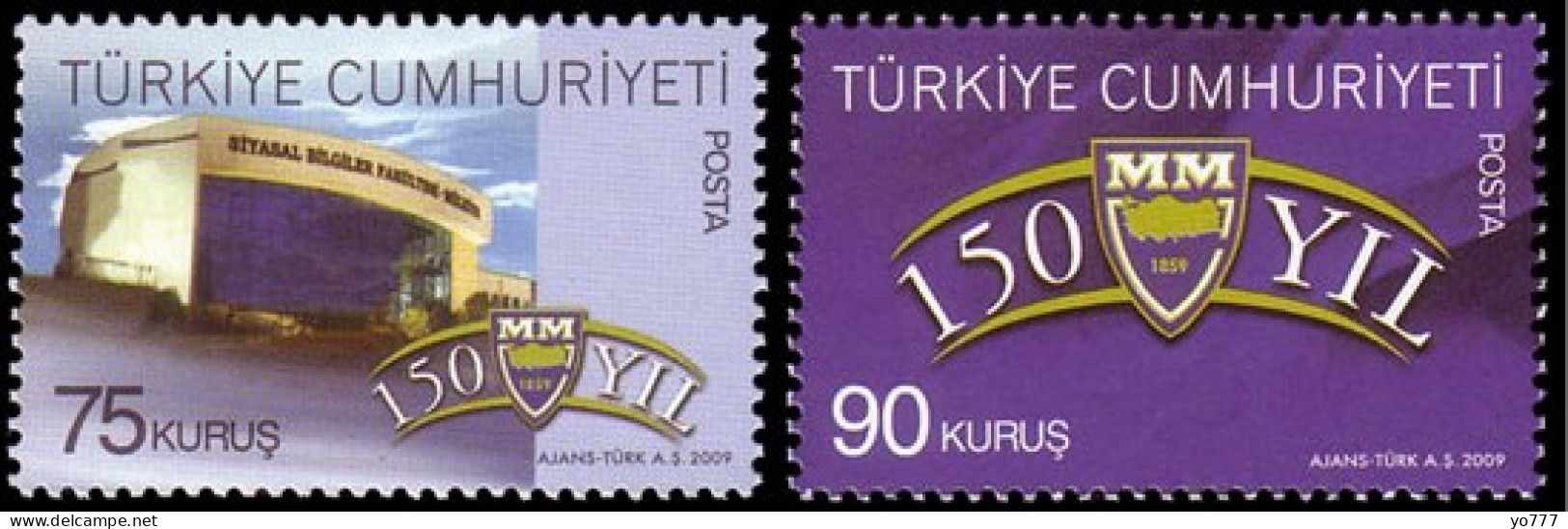 (3783-84) TURKEY 150th ANNIVERSARY OF THE FACULTY OF POLITICAL SCIENCES MNH** - Neufs