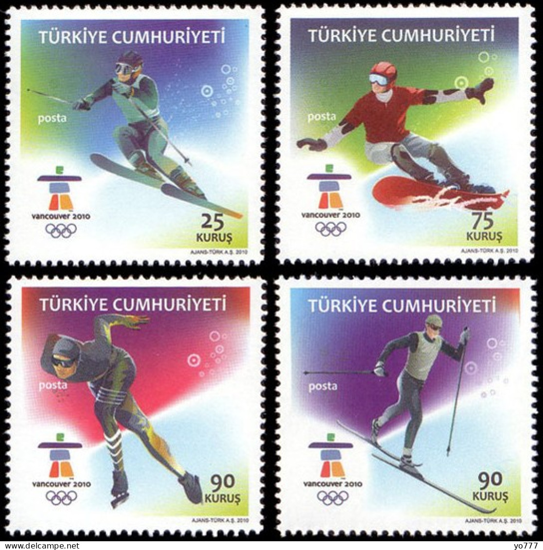 (3803-06) TURKEY XXI. VANCOUVER OLYMPIC WINTER GAMES STAMPS SET MNH** - Unused Stamps