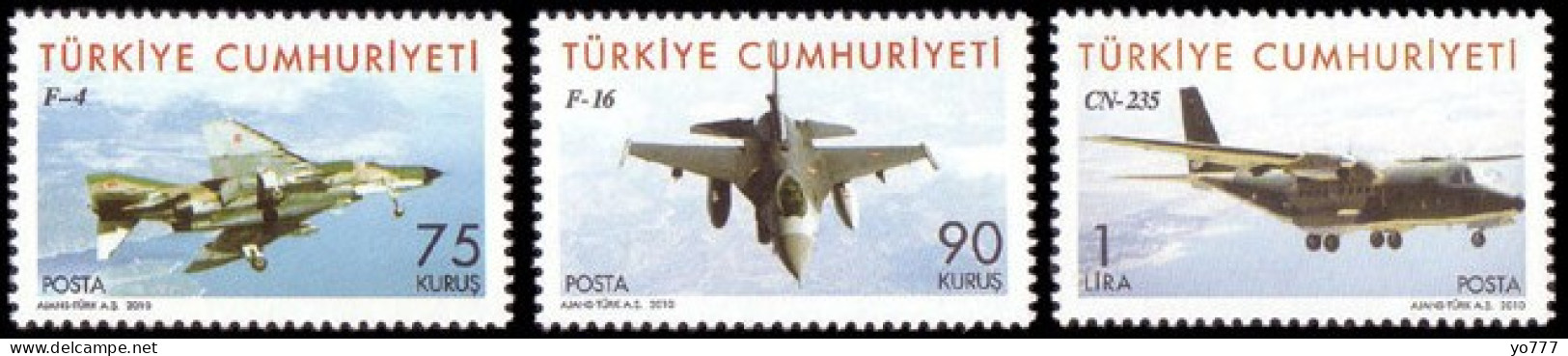 (3807-09) TURKEY AIRPLANES STAMPS SET MNH** - Unused Stamps