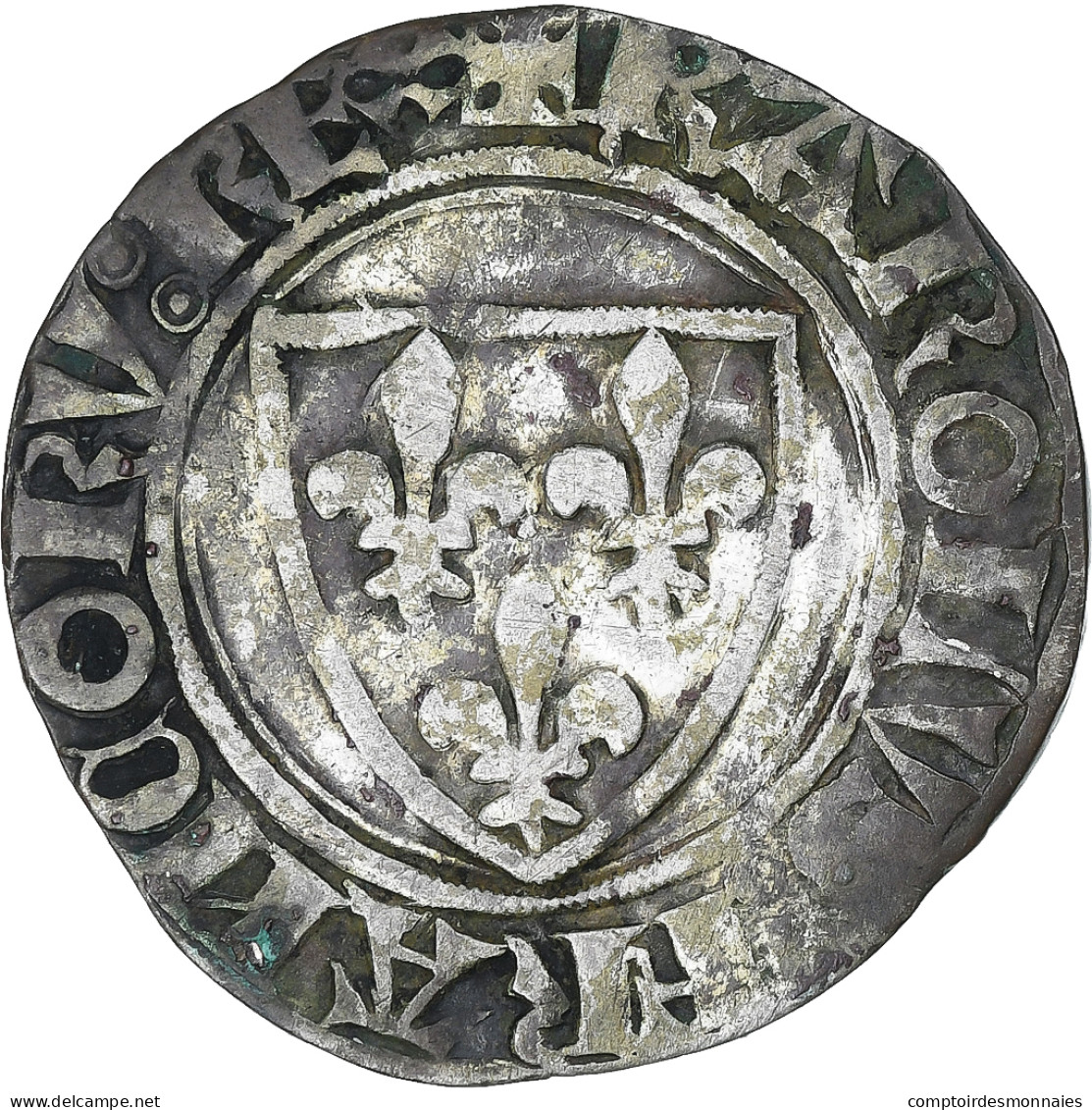 France, Charles VI, Blanc Guénar, 1389-1420, Cremieu, 2nd Emission, Billon - 1380-1422 Charles VI The Beloved