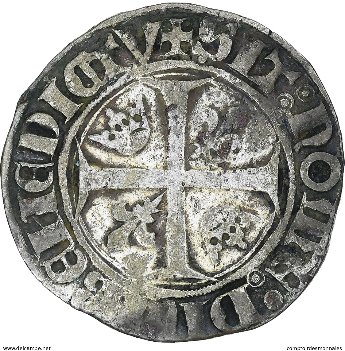 France, Charles VI, Blanc Guénar, 1389-1420, Cremieu, 2nd Emission, Billon - 1380-1422 Charles VI The Beloved