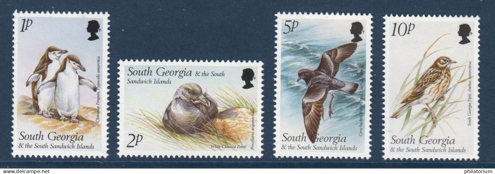 South Georgia And The South Sandwich Islands, Géorgie Du Sud, **, Yv 297 à 300, Mi 289 à 292, Manchots, Oiseaux, - Georgias Del Sur (Islas)