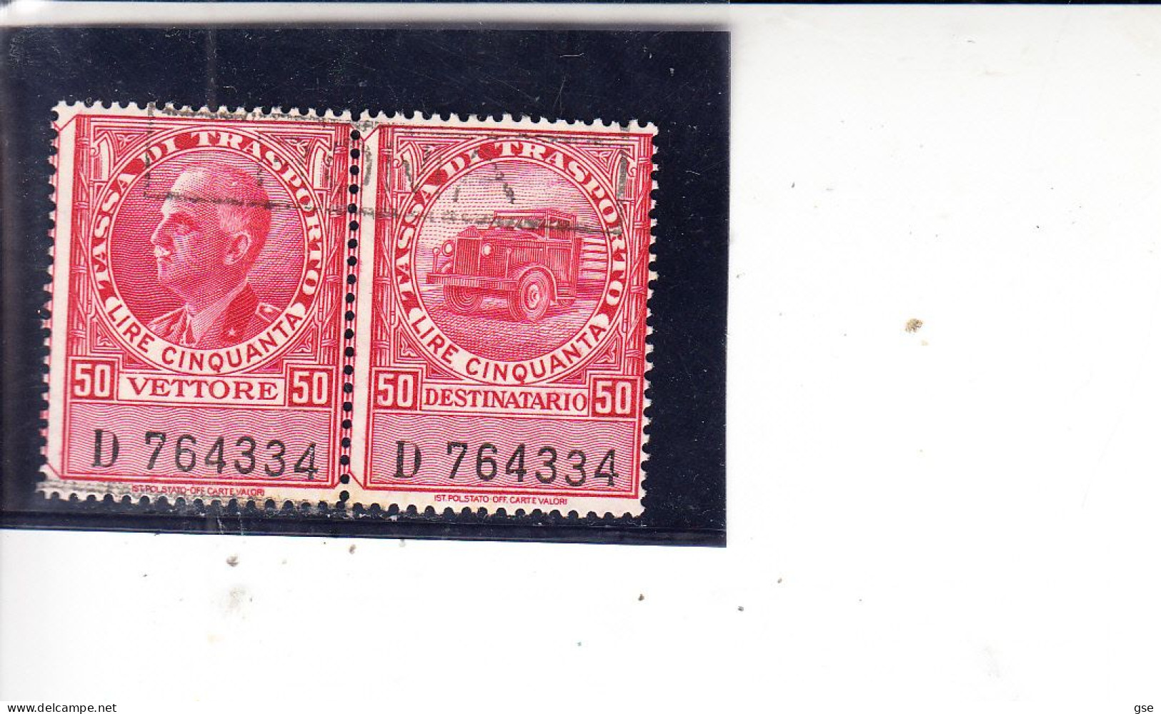 ITALIA  1942 - Unificato 24° (x 2)  -autotrasporti - Revenue Stamps