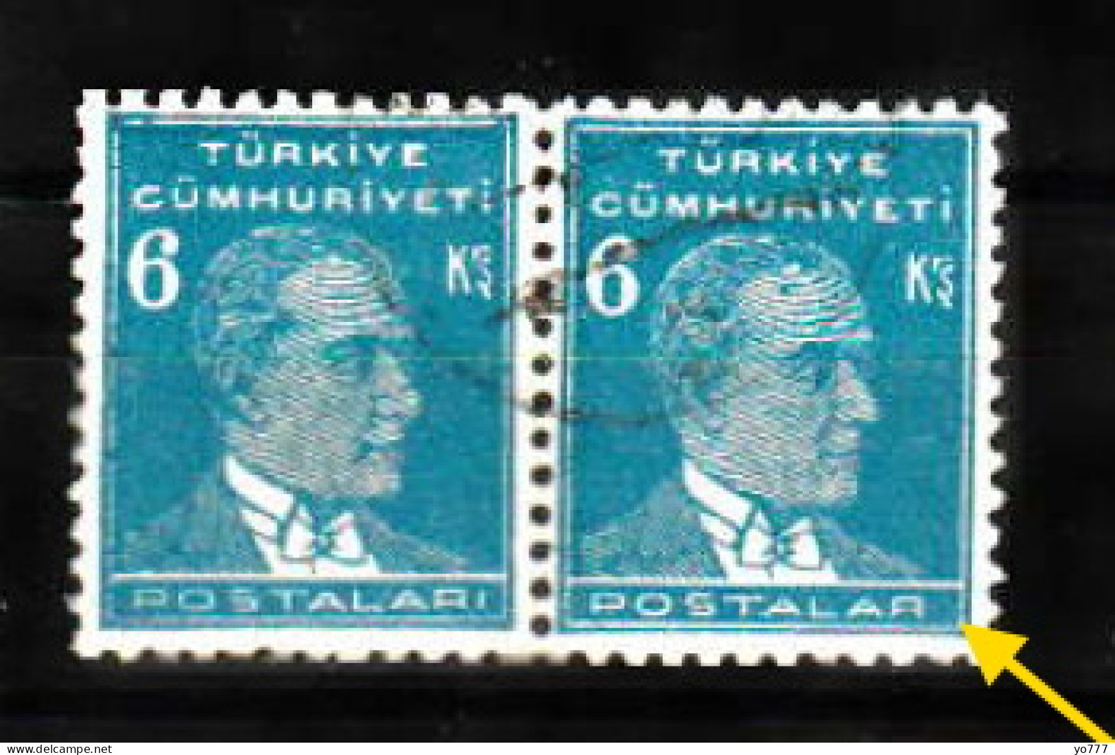 (0952x) First Ataturk Postage Stamps 1931 Per Used MAJOR ERROR !!! - Gebruikt