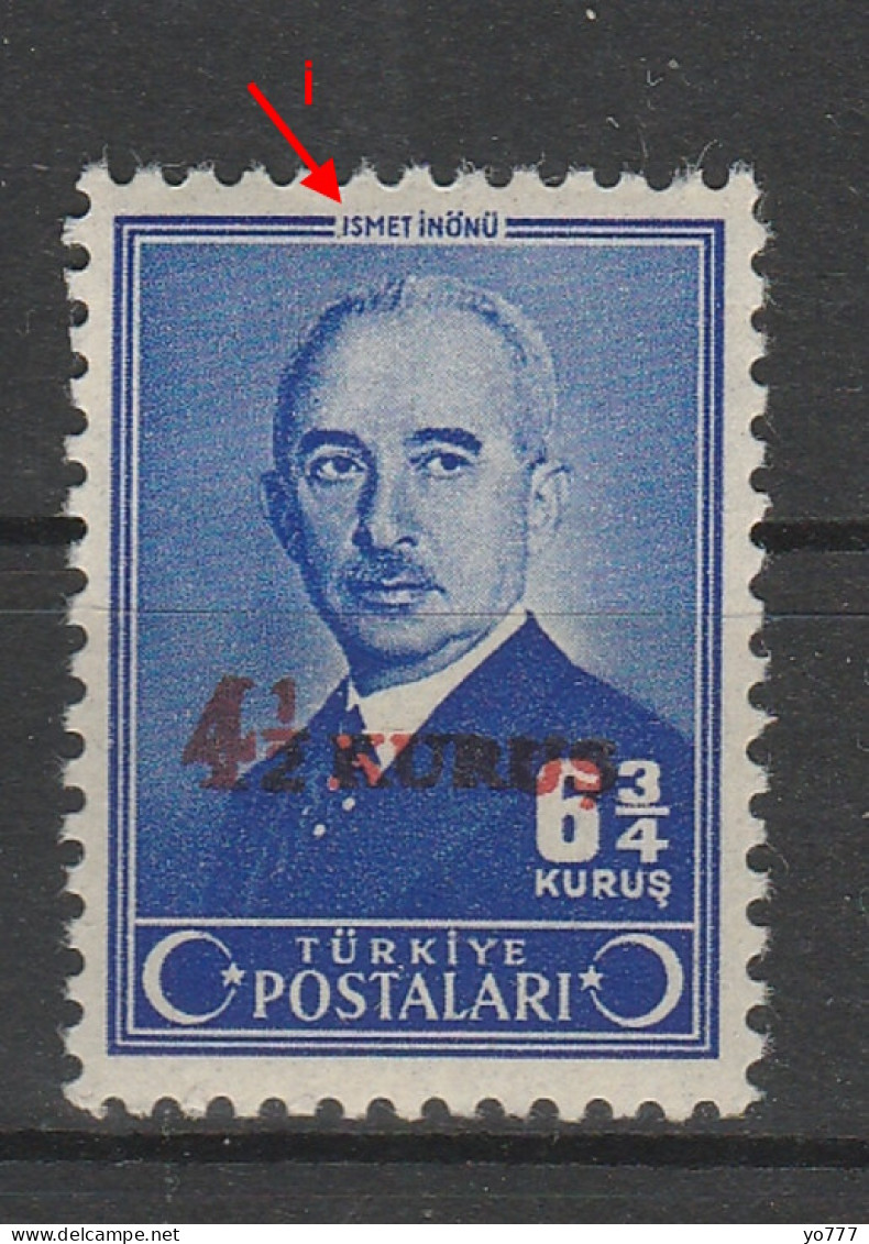 (1122) 1942 İSMET İNÖNÜ MAJOR ERROR MNH** - Unused Stamps