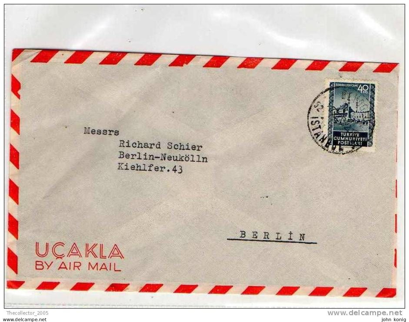 LETTERA ANNI '50 DA TURCHIA A GERMANIA (BERLINO) - LETTER (OF '50s) FROM TURKEY TO GERMANY-BERLIN - FDC