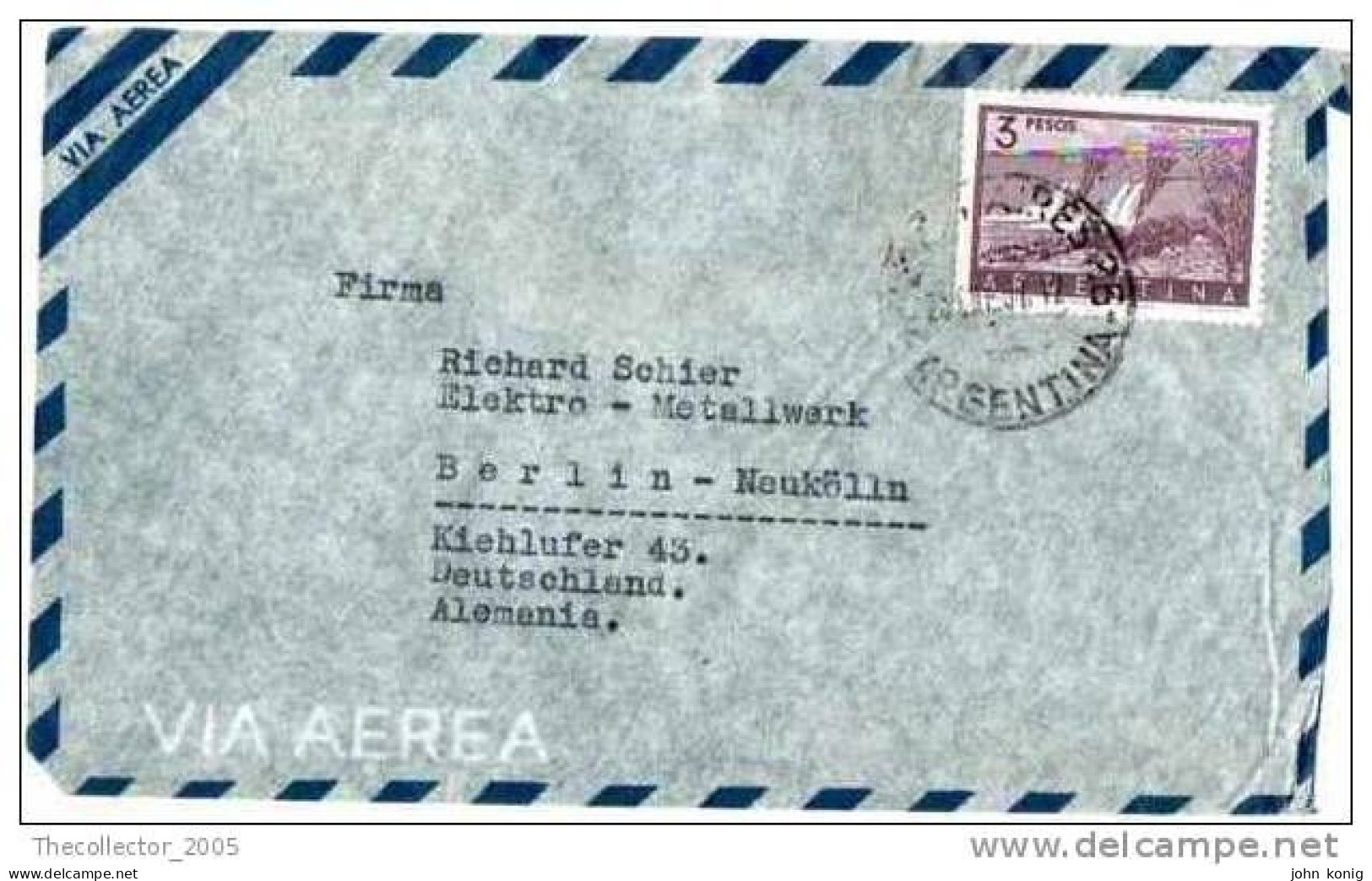 Lettera Busta Argentina-Argentinien Letter- Cover - Briefe- Posta Aerea Anni '50 (of '50s)-Air Mail-to Germany-Berlin - Luftpost