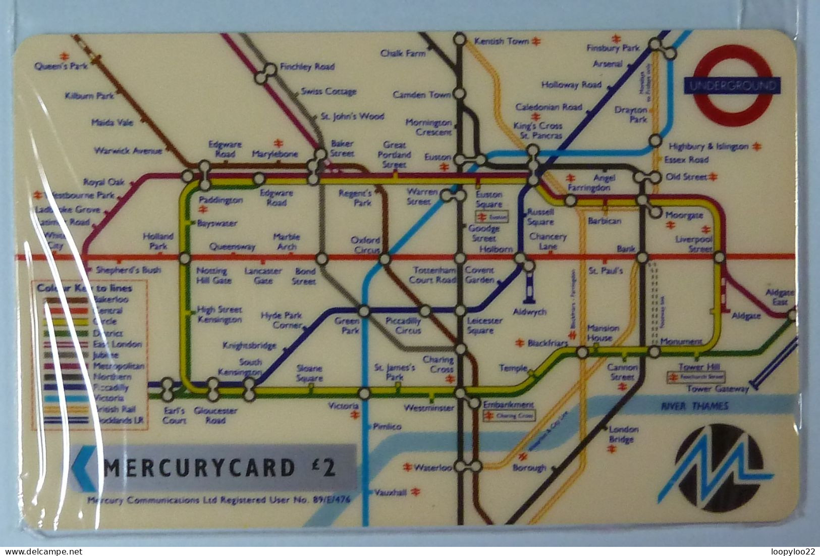 UK - Great Britain - Mercury - MER037- 1MDCC - LRT Underground Map - Mint Blister - Mercury Communications & Paytelco