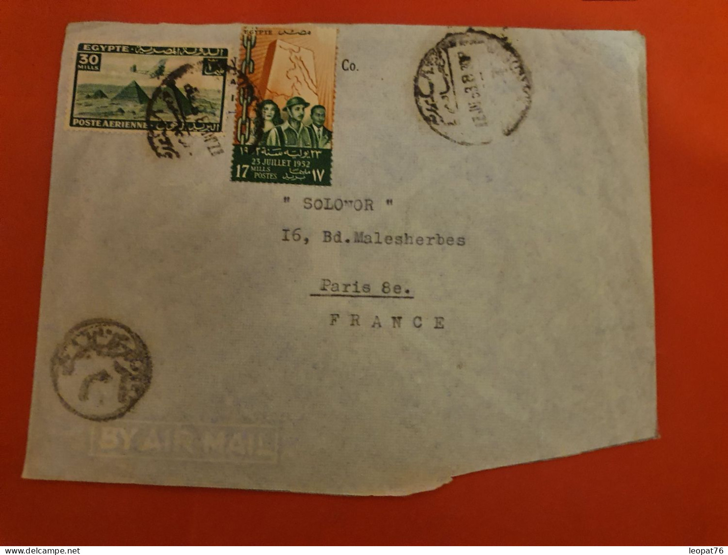 Egypte - Enveloppe Commerciale De Alexandrie Pour Paris - D 107 - Storia Postale