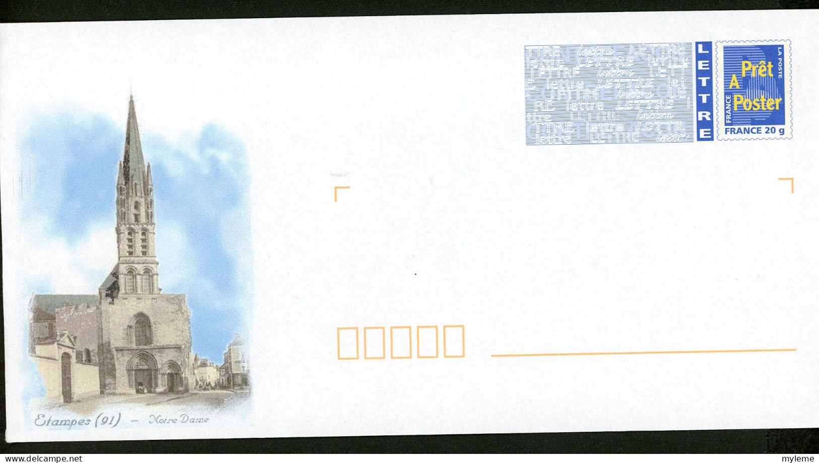 AC14-10 France PAP Timbre N° Logo Bleu Visuel Etampes - PAP: Aufdrucke/Blaues Logo