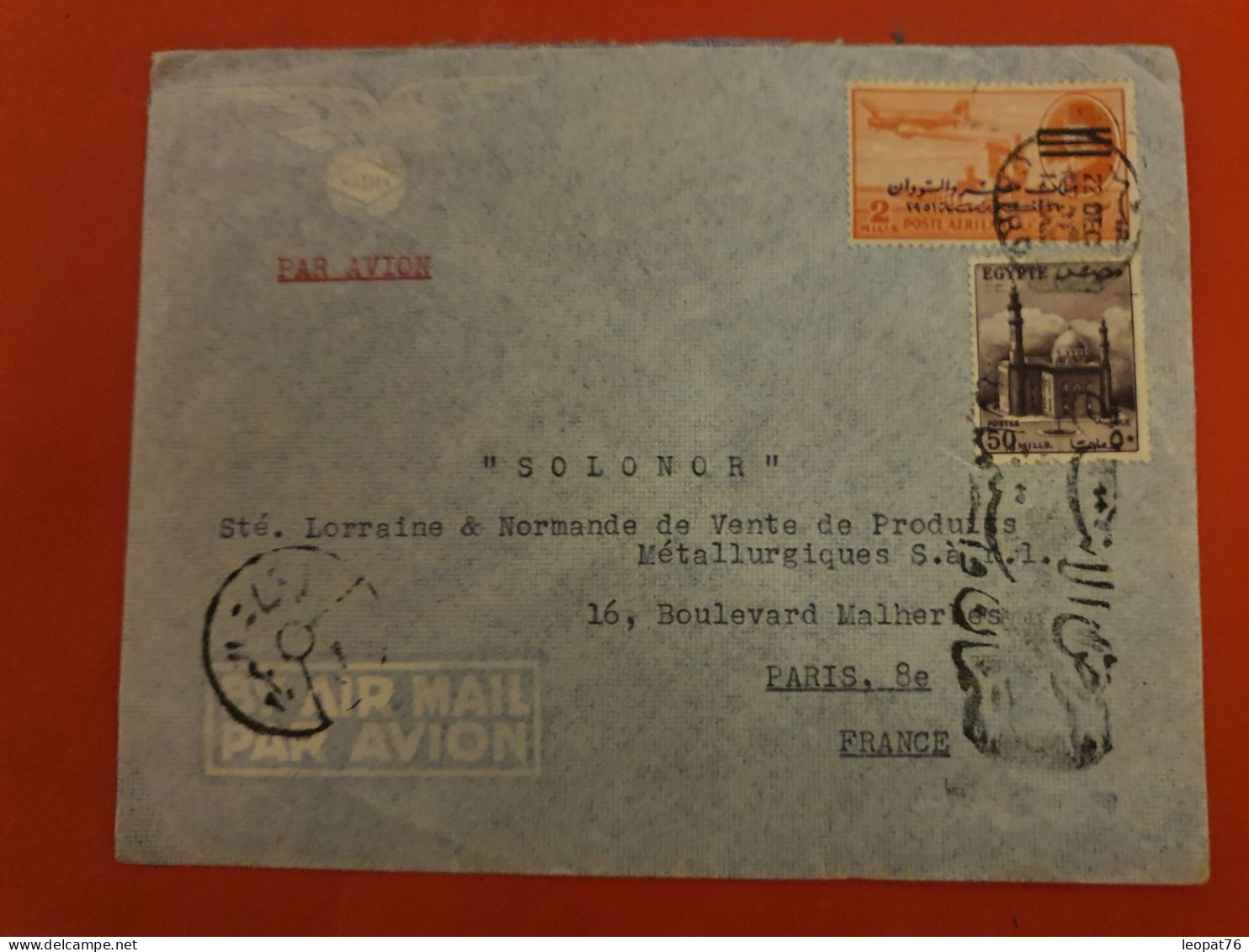 Egypte - Enveloppe Commerciale Du Caire Pour Paris  - D 124 - Briefe U. Dokumente