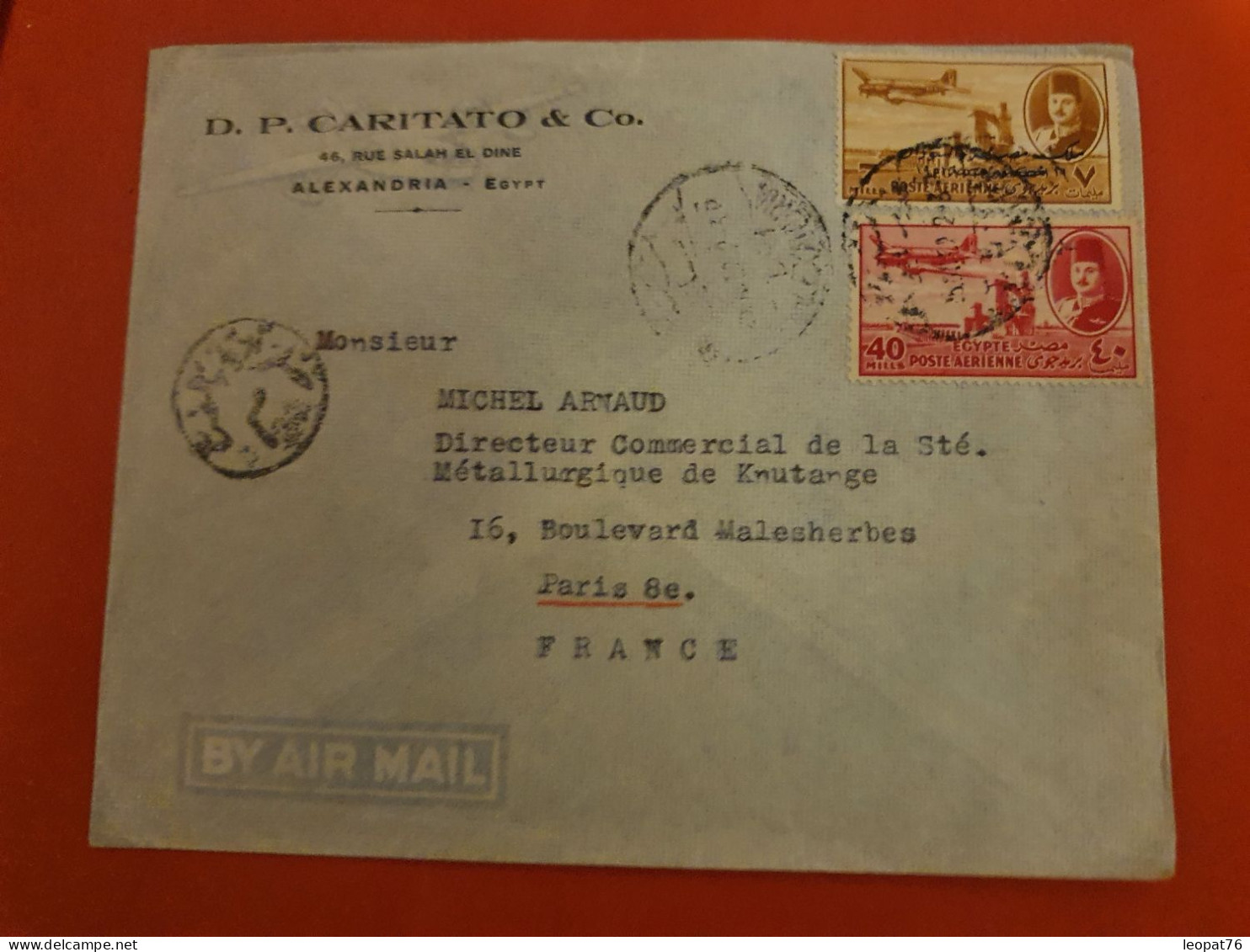 Egypte - Enveloppe Commerciale De Alexandrie Pour Paris  - D 126 - Brieven En Documenten