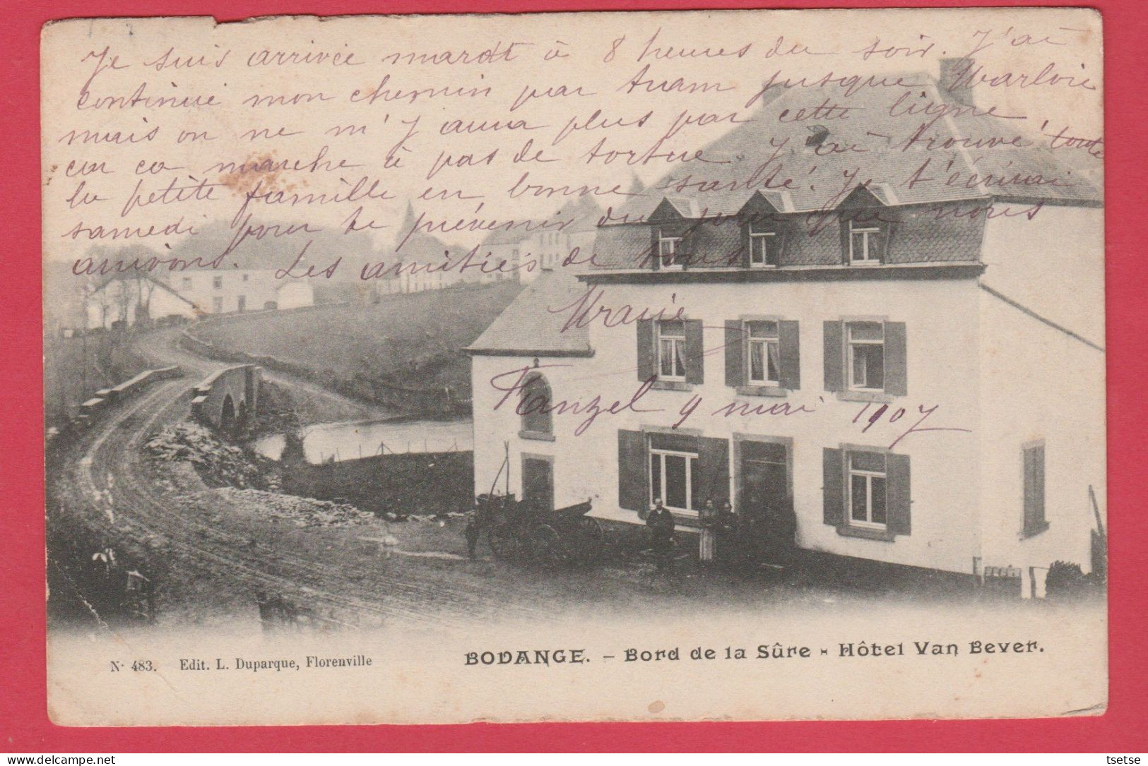 Bodange - Bord De La Süre - Hôtel Van Bever - 1907 ( Voir Verso ) - Fauvillers