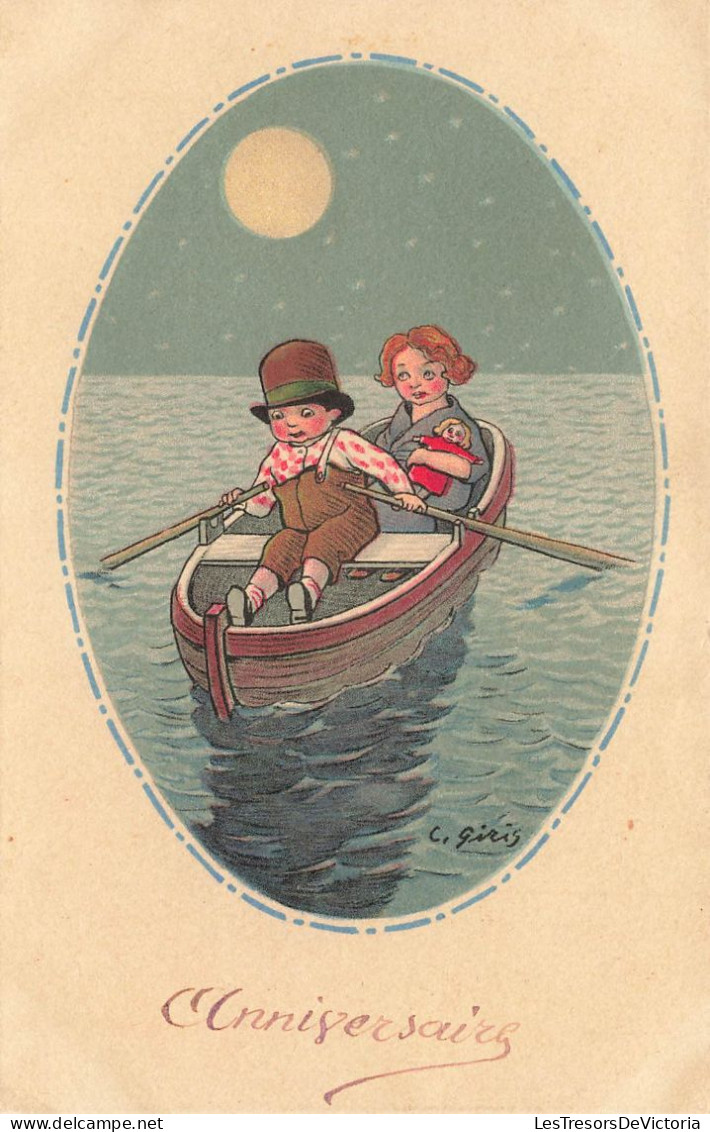 FÊTES & VŒUX - Anniversaire - Enfants Sur Un Bateau - Carte Postale Ancienne - Geburtstag