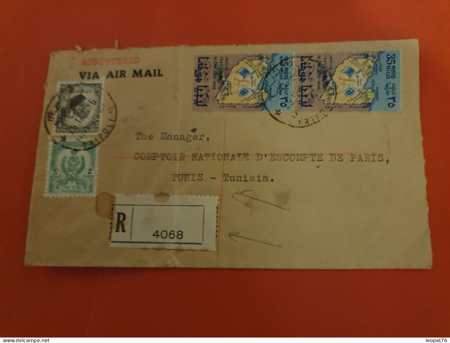 Libye - Enveloppe Commerciale En Recommandé De Tripoli Pour Tunis En 1956 - D 139 - Libye