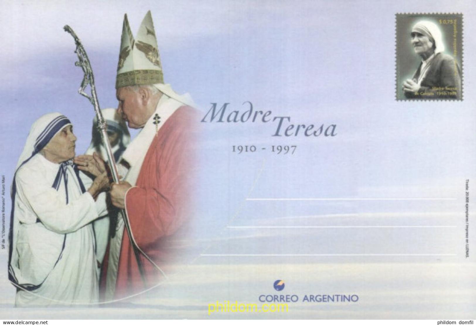 719262 MNH ARGENTINA 1997 MADRE TERESA DE CALCUTA - Ungebraucht