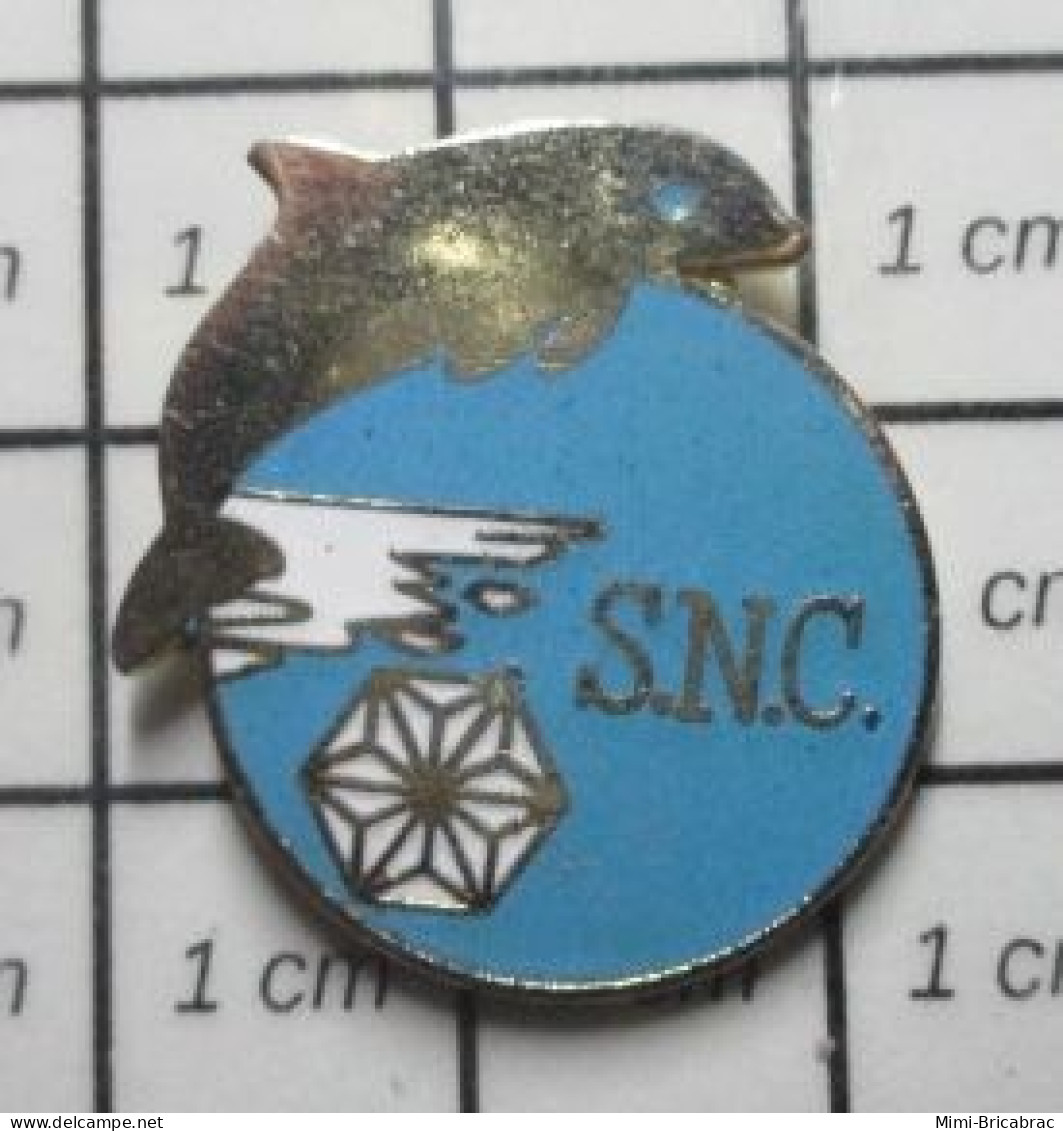 419 Pin's Pins / Beau Et Rare / SPORTS / CLUB NATATION SNC STADE NAUTIQUE CAENNAIS DAUPHIN - Swimming