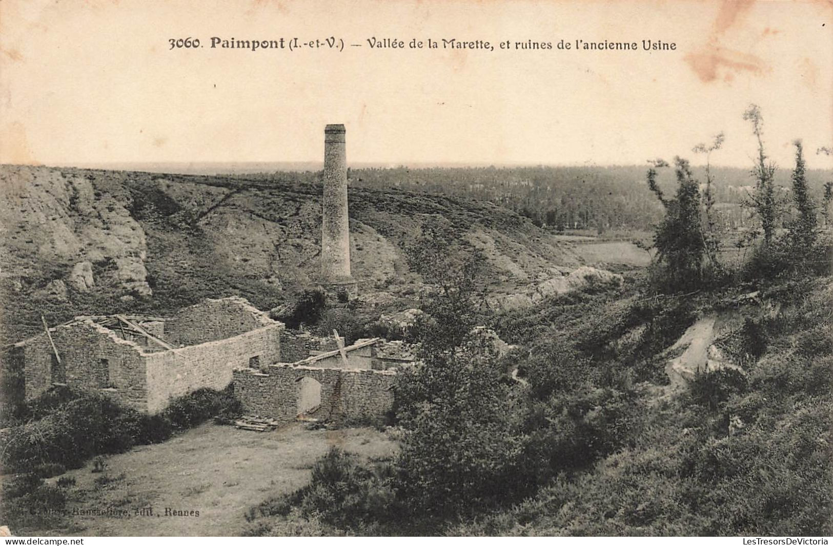 FRANCE - Paimpont - Vallée De La Marette Et Ruines De L'ancienne Usine - Carte Postale Ancienne - Paimpont