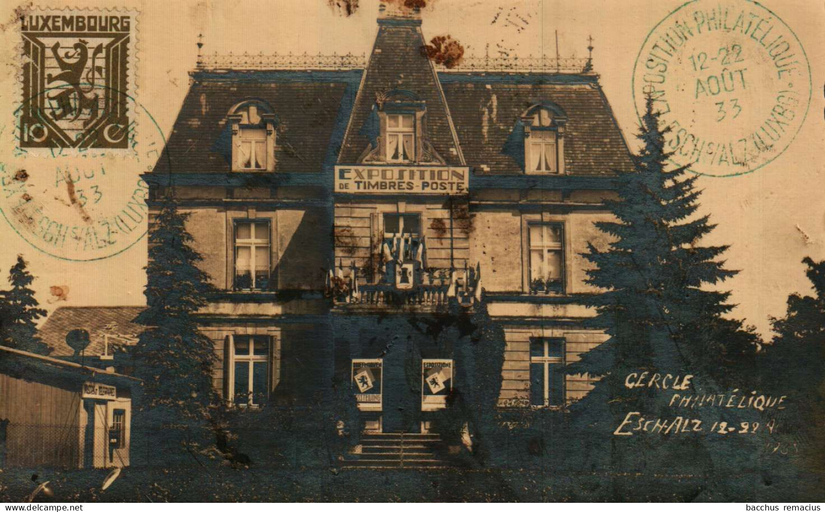 ESCH-SUR-ALZETTE   Carte-Photo Exposition De Timbres-Poste 12-22.8.1933 Du Cercle Philatélique Esch-Alzette - Esch-Alzette