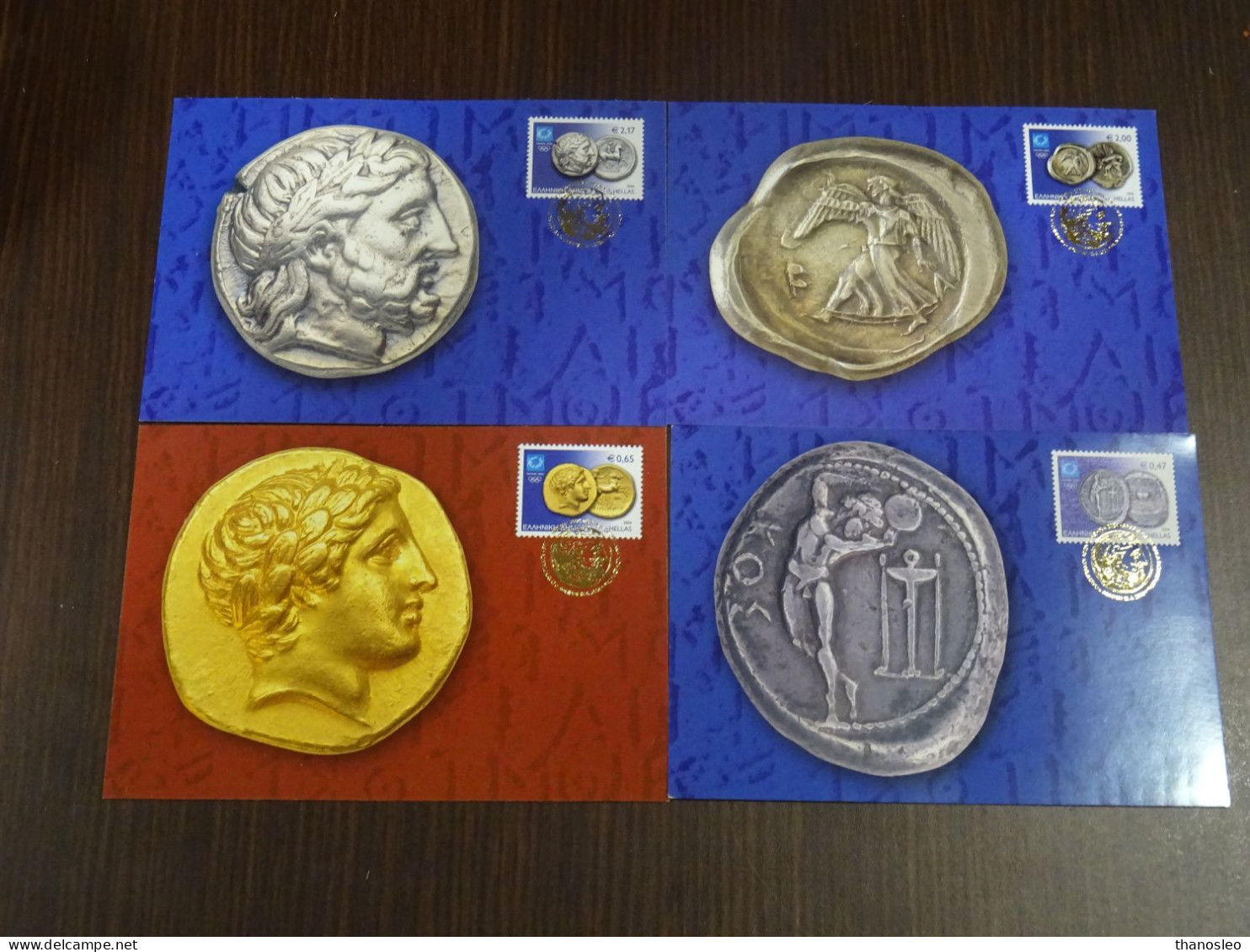 Greece 2004 Athens 2004 Ancient Olympic Coins Maxi Card Set VF - Maximum Cards & Covers