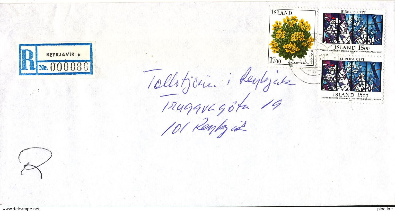 Iceland Registered Cover Sent To Reykjavik 25-5-1987 - Storia Postale