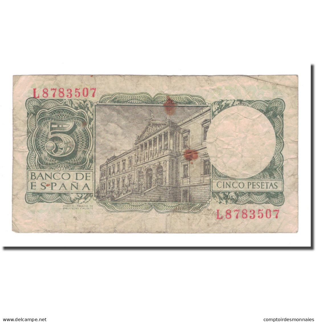 Billet, Espagne, 5 Pesetas, 1954, 1954-07-22, KM:146a, TB - 5 Pesetas