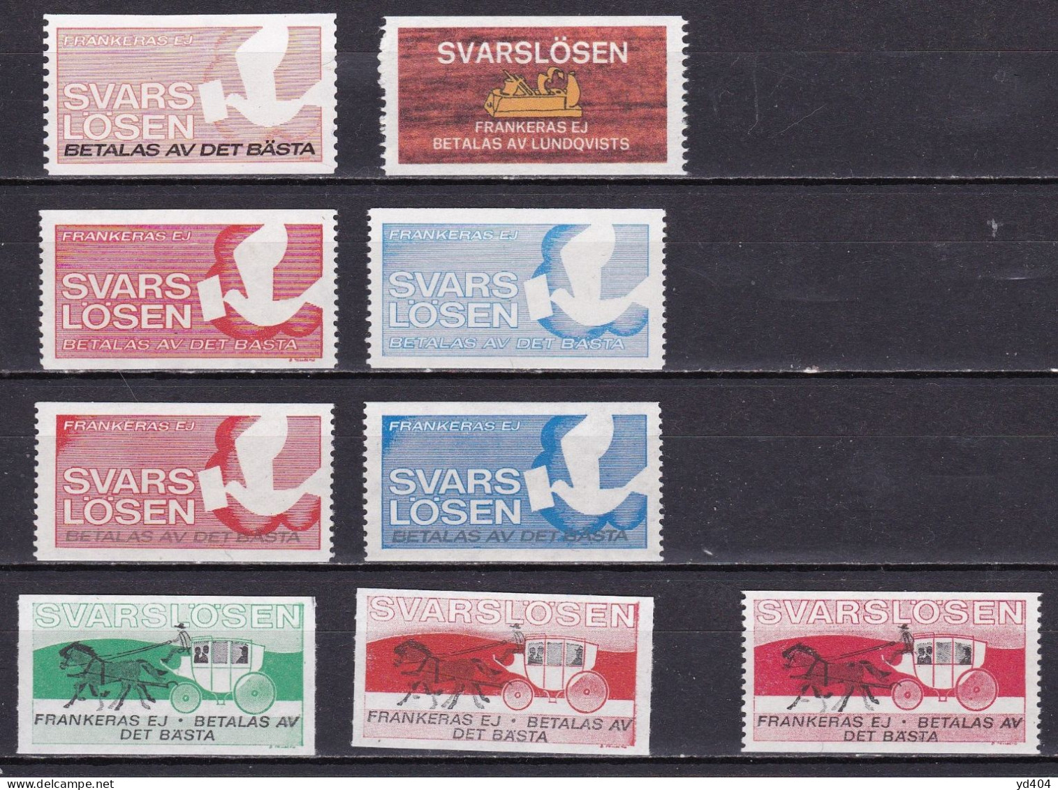 SE971 – SUEDE – SWEDEN – 1968-70 – TIMBRES REPONSE « SVARLÖSEN » – MI # 1-7 MNH - Ortsausgaben