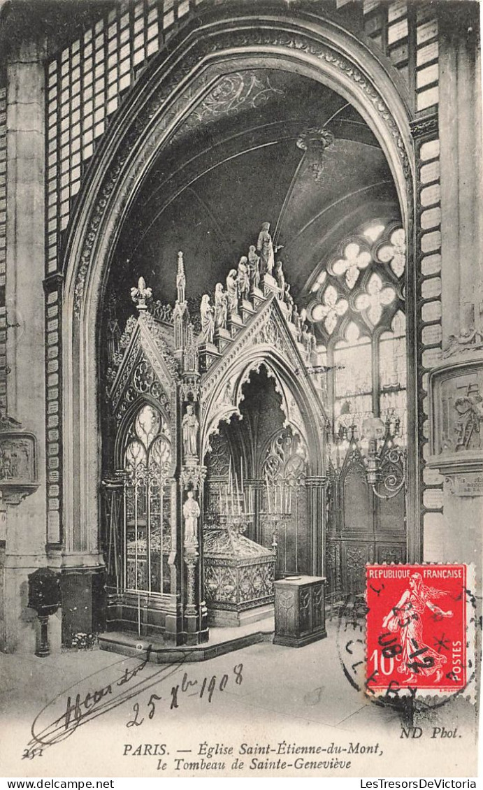 FRANCE - Paris - Eglise Saint Étienne Du Mont - Le Tombeau De Sainte Geneviève - Carte Postale Ancienne - Churches