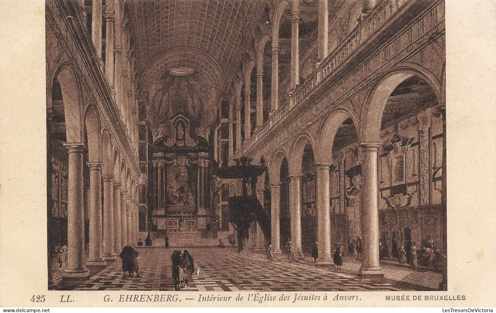PEINTURES & TABLEAUX - Gottfried Ehrenberg - Intérieur De L'église Des Jésuites à Anvers - Carte Postale Ancienne - Paintings