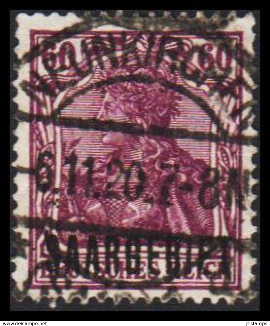 1920. SAARGEBIET. 60 Pf Germania Overprinted SAARGEBIET And With Luxus Cancel NEUNKIRSCHEN 6.1... (MICHEL 39) - JF539377 - Gebraucht