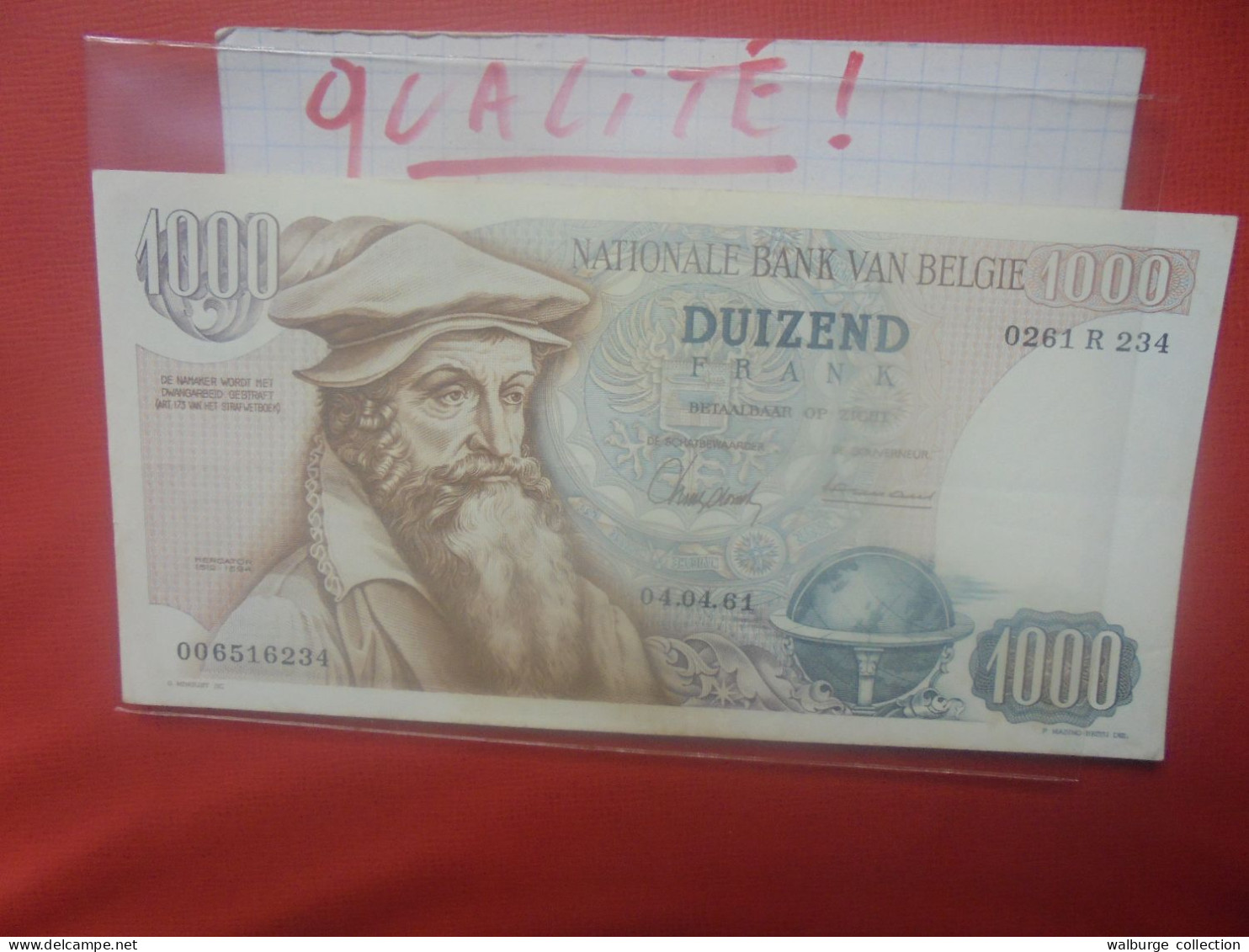 BELGIQUE 1000 Francs 1961 Circuler Bonne Qualité ! (B.18) - 1000 Frank