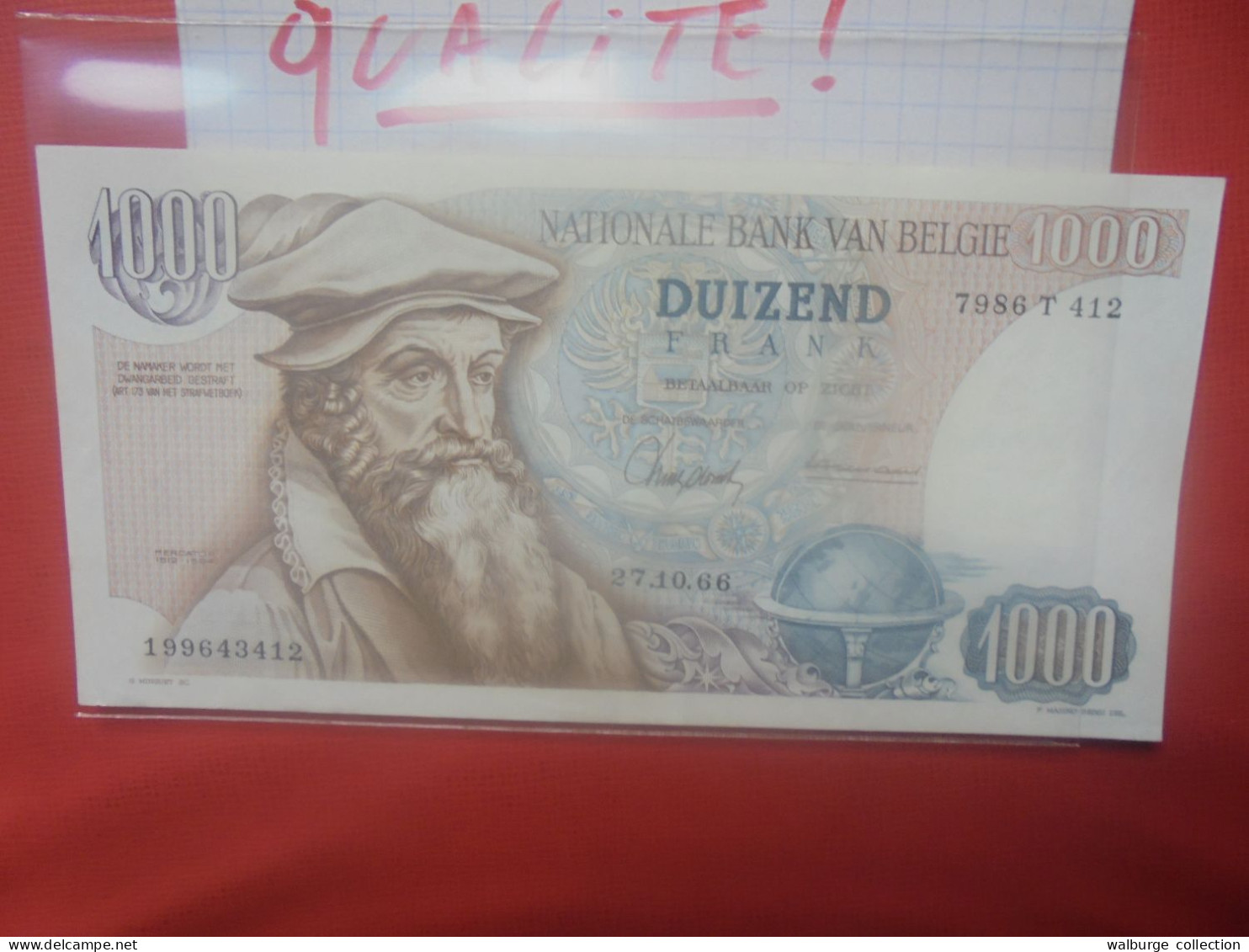 BELGIQUE 1000 Francs 1966 Circuler Bonne Qualité ! (B.18) - 1000 Frank