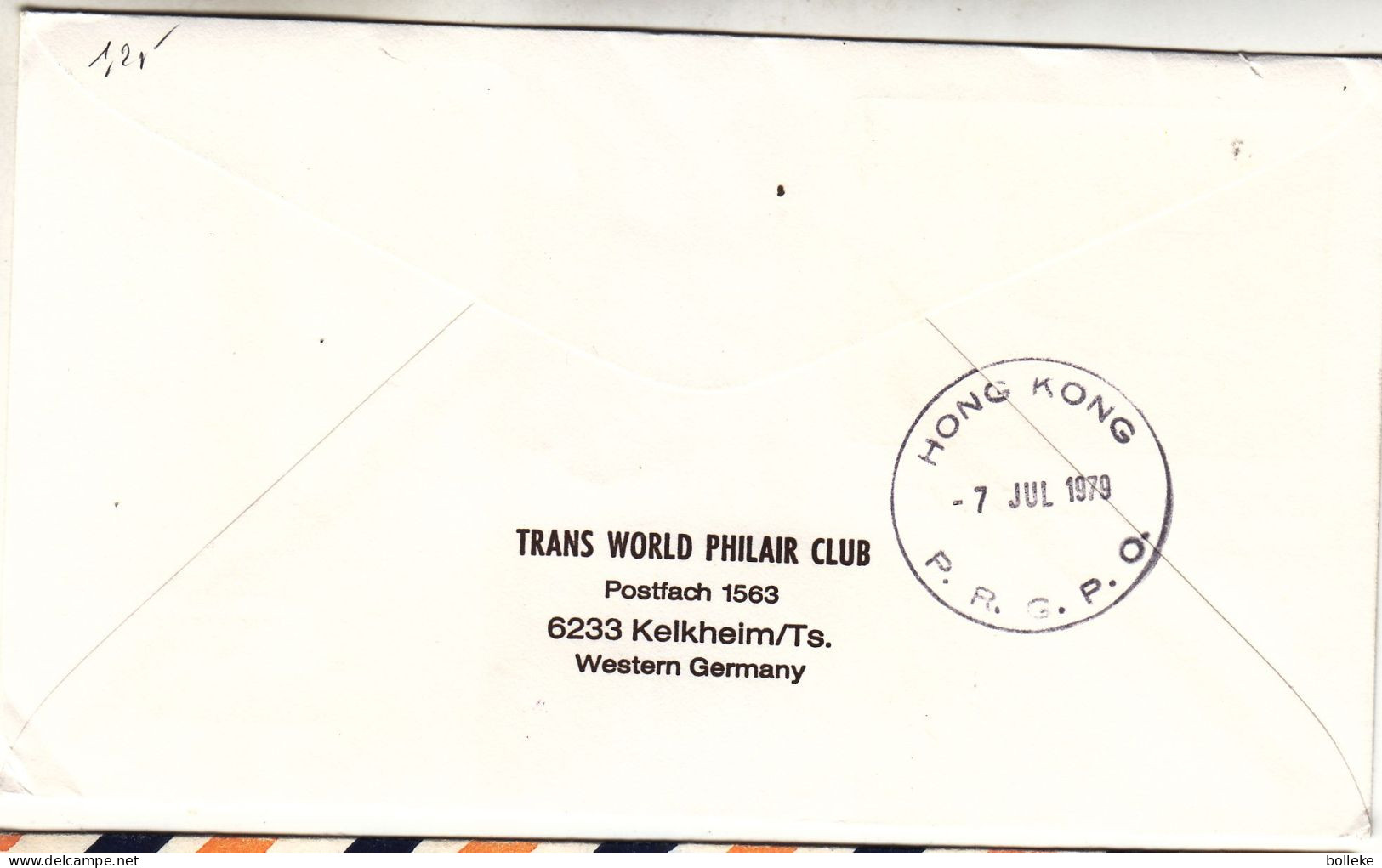 Japon - Lettre De 1979 - Oblit Osaka - Vol Spécial - Bateaux - Cachet De Hong Kong - - Briefe U. Dokumente