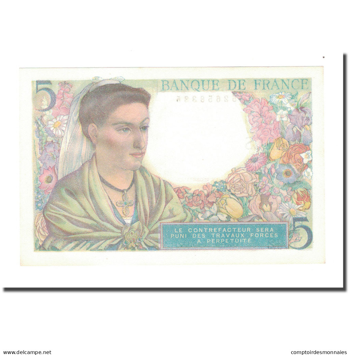 France, 5 Francs, 1943, 1943-08-05, SPL, Fayette:5.3, KM:98a - 5 F 1943-1947 ''Berger''