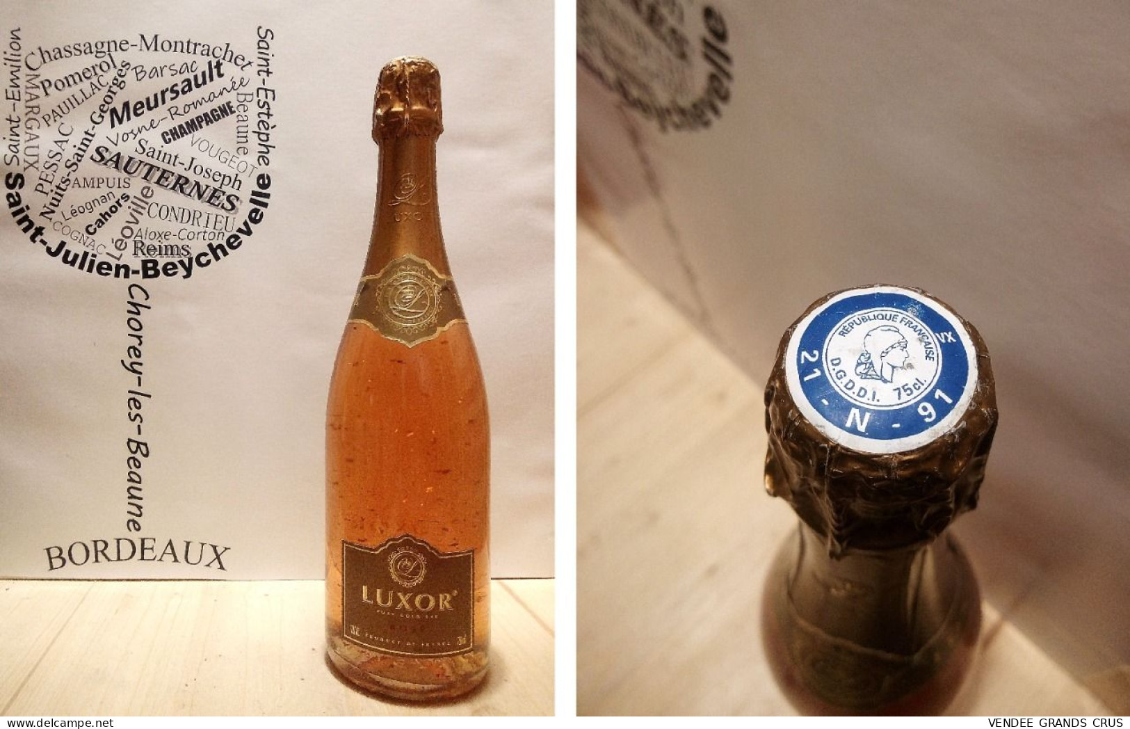 Champagne Luxor Pure Gold 24K - Rosé - Champagne - 1 X 75 Cl - Rosé Effervescent - Champagne & Sparkling Wine