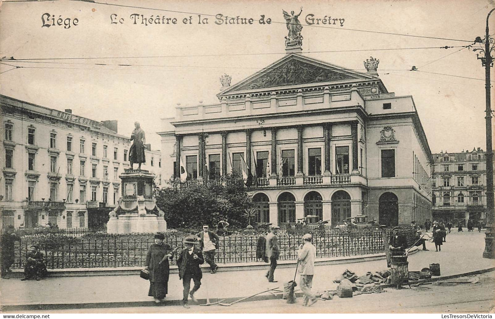 BELGIQUE - Liège - Le Théâtre Et La Statue De Gretry - Carte Postale Ancienne - Liege