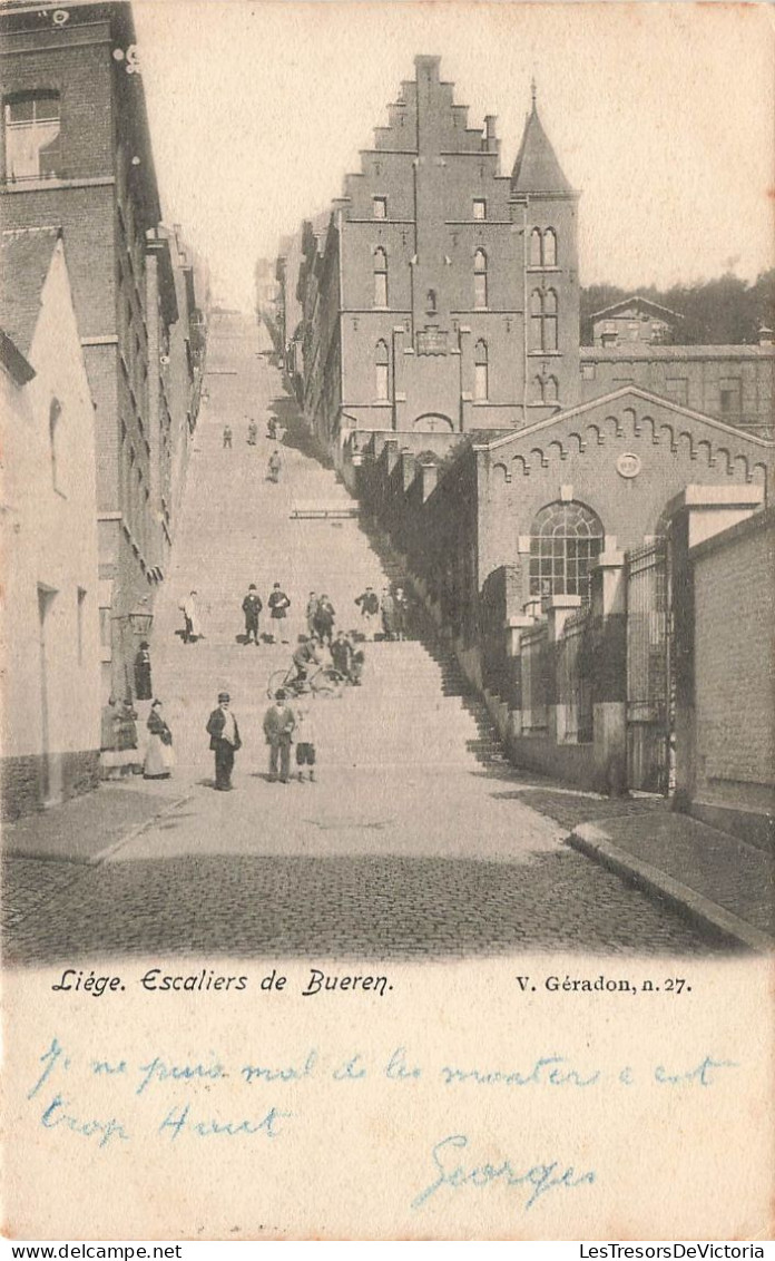 BELGIQUE - Liège - Escaliers De Bueren - Carte Postale Ancienne - Liege
