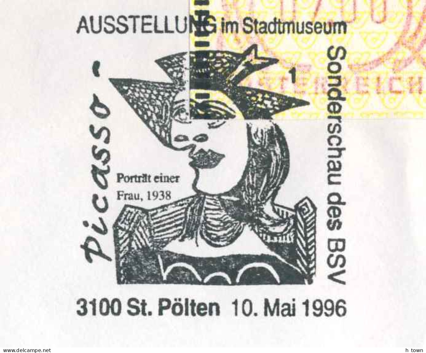 527  Picasso: Oblitération Temp. D'Autriche, 1996 -  Modern Art Special Cancel From Austria - Picasso