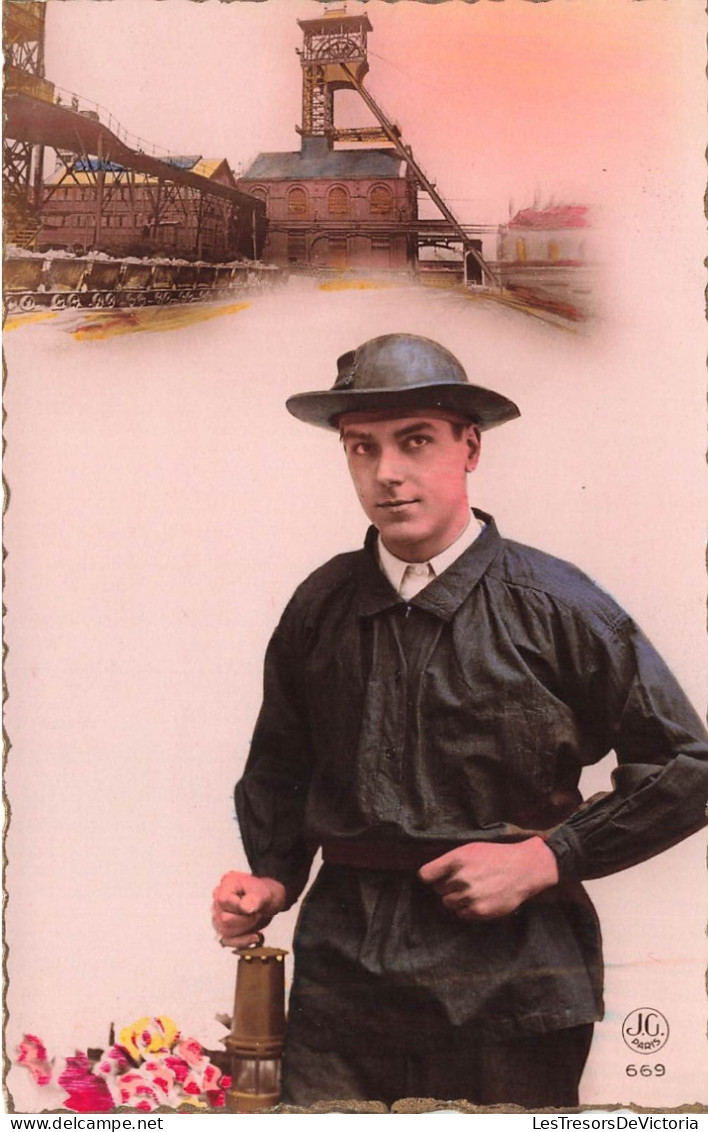 FANTAISIES - Homme - Usine - Carte Postale Ancienne - Männer