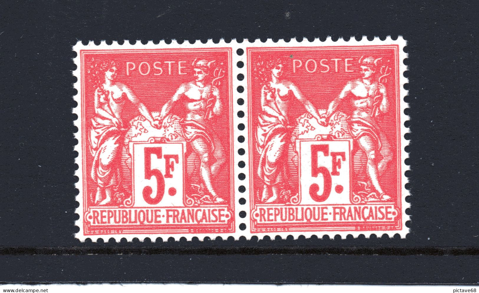 FRANCE / N°216 +216a TYPE SAGE 5f CARMIN EXPOSITION PHILATELIQUE INTERNATIONALE DE PARIS 1925 - Unused Stamps