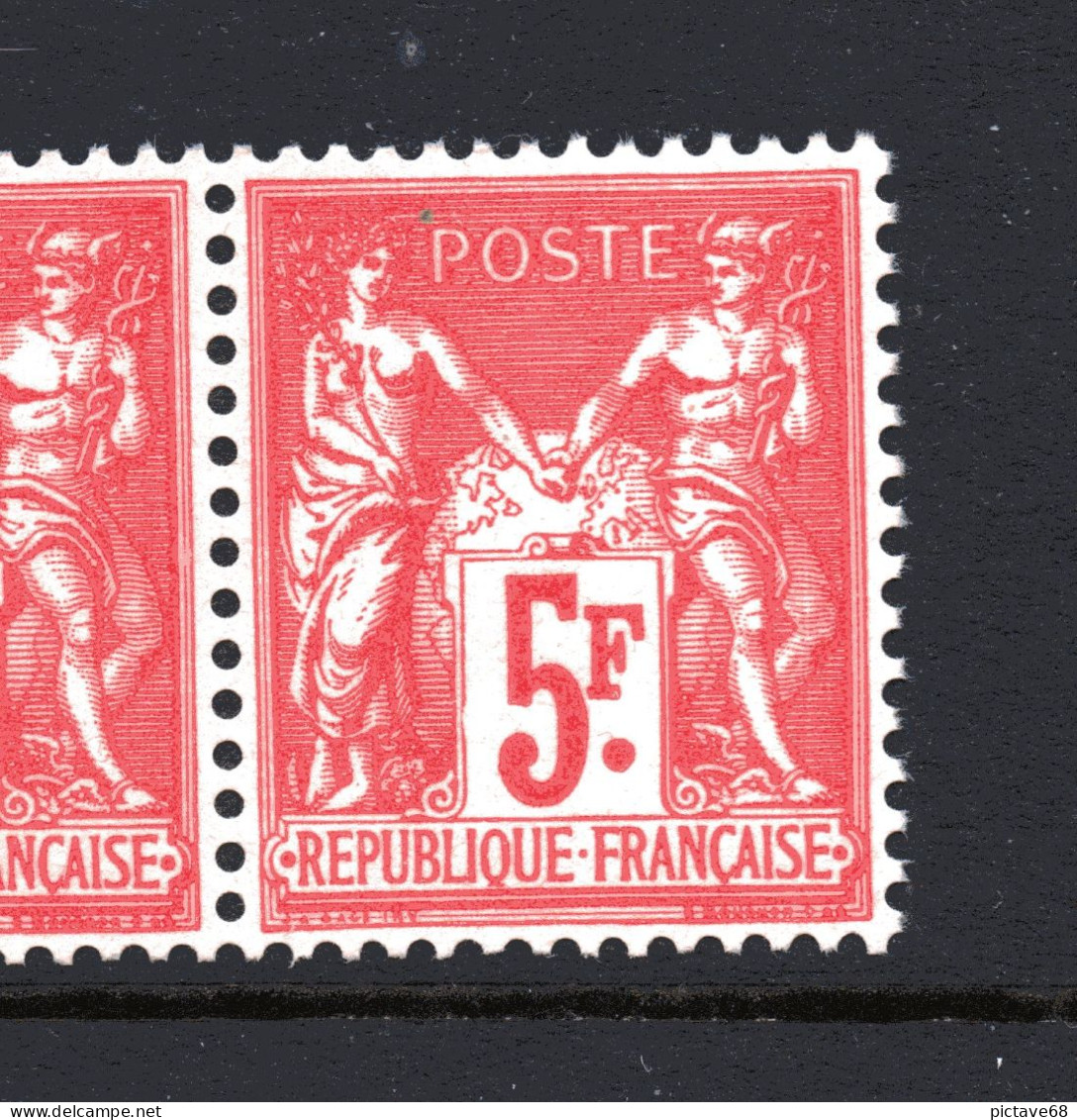 FRANCE / N°216 +216a TYPE SAGE 5f CARMIN EXPOSITION PHILATELIQUE INTERNATIONALE DE PARIS 1925 - Unused Stamps