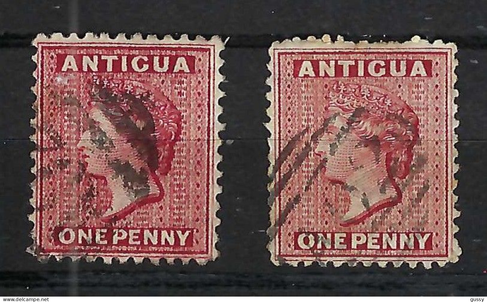 ANTIGUA Ca.1884-88: 2x Le Y&T 13 Obl., 2 Nuances - 1858-1960 Colonie Britannique