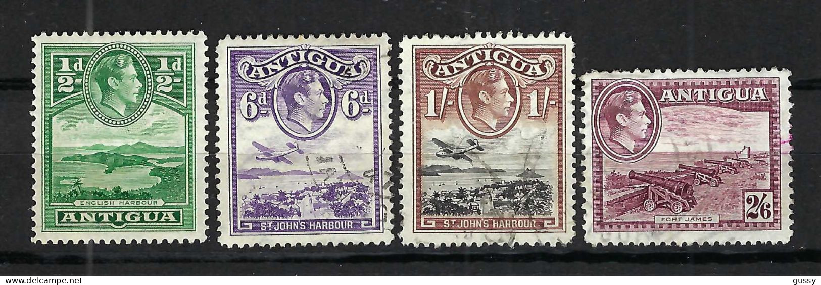 ANTIGUA Ca.1938-48: Lot De Neuf(*) Et Obl. - 1858-1960 Colonia Británica