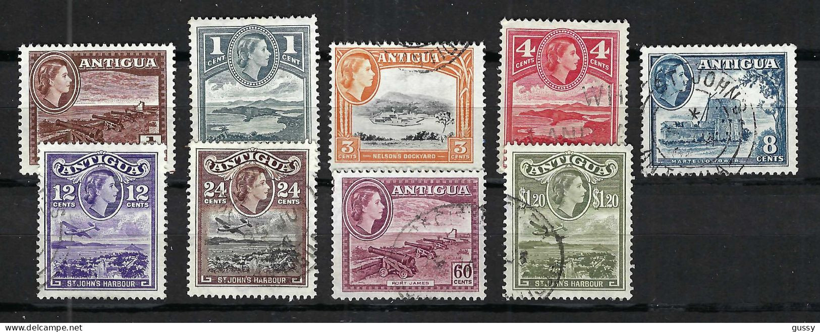 ANTIGUA Ca.1953-60: Lot De Neuf(*), Neuf* Et Obl. - 1858-1960 Kronenkolonie